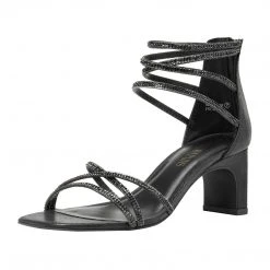 DREAM PAIRS Rhinestone Chunky Pump Sandals New Arrivals