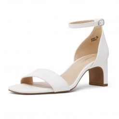 DREAM PAIRS Women's Square Toe Chunky Heel Sandals