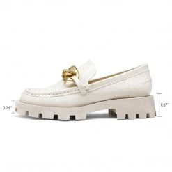 Dream Pairs New Arrivals Golden Chain Chunky Loafers