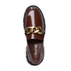 Dream Pairs New Arrivals Golden Chain Chunky Loafers