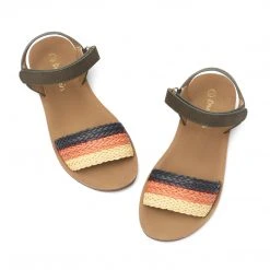 DREAM PAIRS Girls Strap Braided Flat Sandals Women