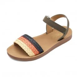 DREAM PAIRS Girls Strap Braided Flat Sandals Women