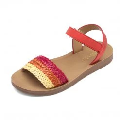 DREAM PAIRS Girls Strap Braided Flat Sandals Women