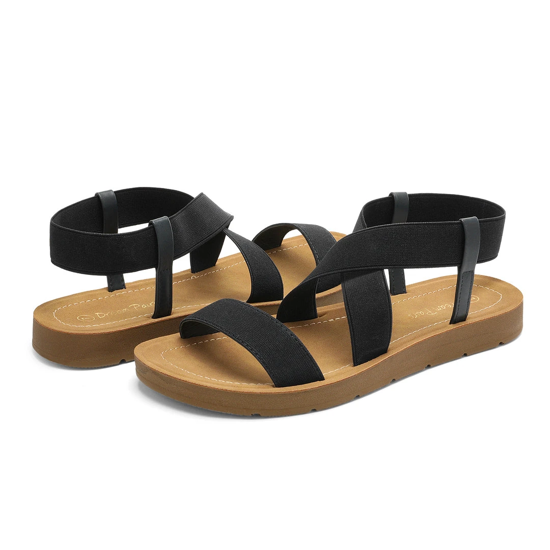 DREAM PAIRS Women's Ankle Strap Summer Flat Sandals 2 DREAM PAIRS Women's Ankle Strap Summer Flat Sandals