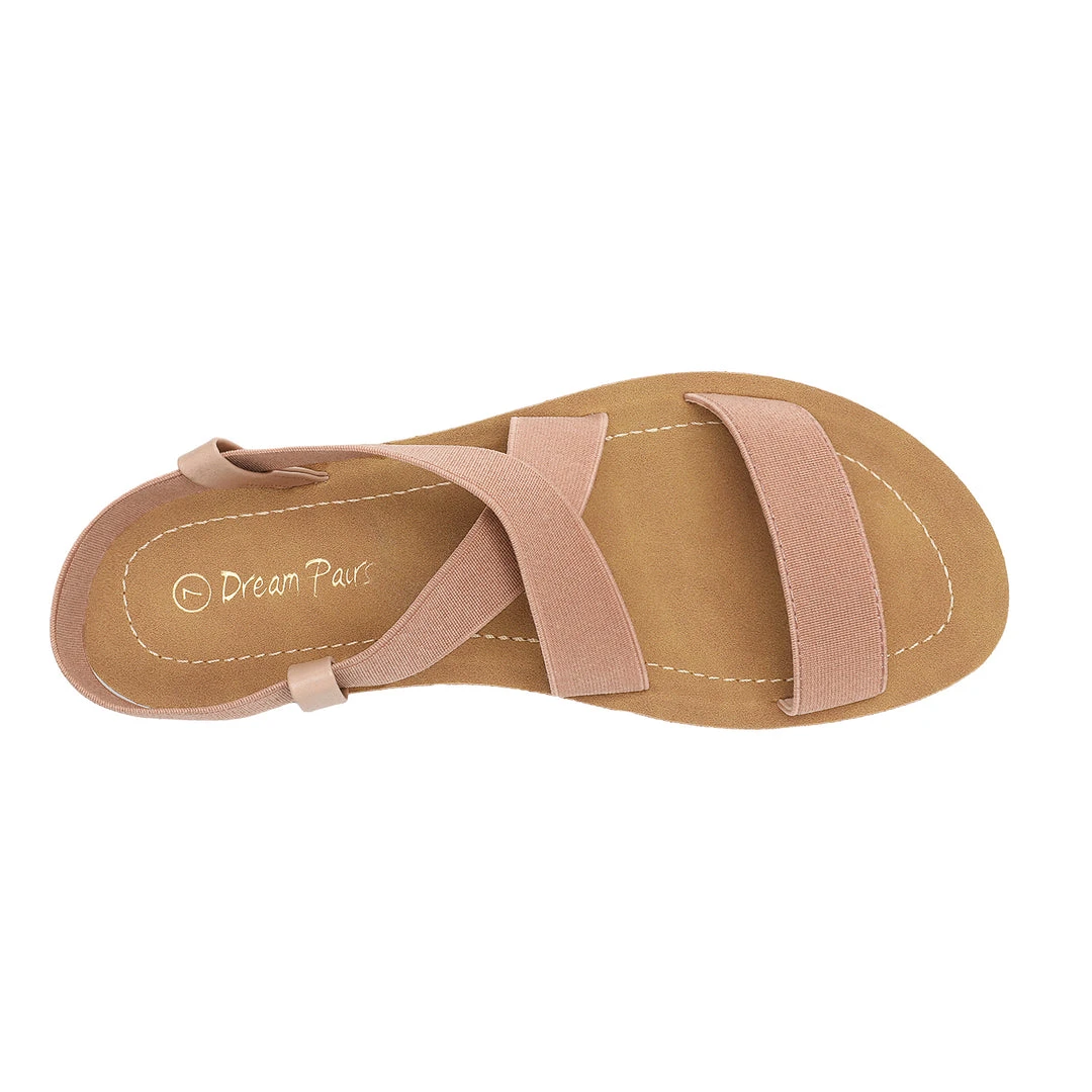 DREAM PAIRS Women's Ankle Strap Summer Flat Sandals 10 DREAM PAIRS Women's Ankle Strap Summer Flat Sandals