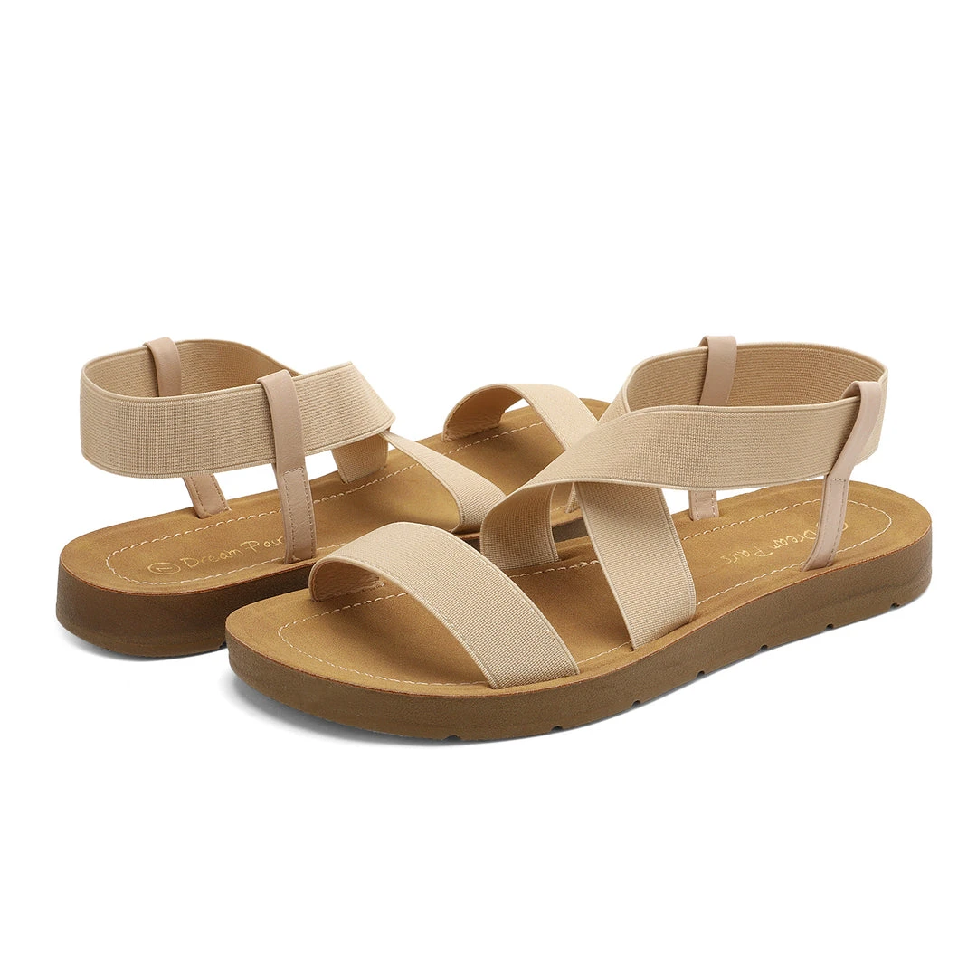 DREAM PAIRS Women's Ankle Strap Summer Flat Sandals 26 DREAM PAIRS Women's Ankle Strap Summer Flat Sandals