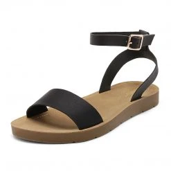 DREAM PAIRS Women’s Ankle Strap Flat Buckle Sandals