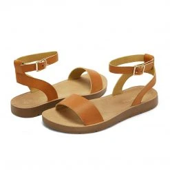 DREAM PAIRS Women’s Ankle Strap Flat Buckle Sandals