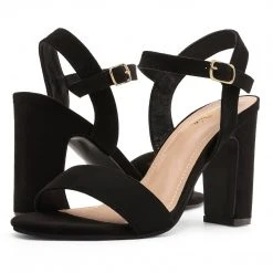 DREAM PAIRS Women's Open Toe Ankle Strap Chunky Heel Sandals