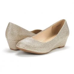 DREAM PAIRS Women's Mid Wedge Heel Pump Shoes