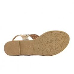 DREAM PAIRS Women's Cut Out Rhinestone Flat Sandals 43 DREAM PAIRS Women's Cut Out Rhinestone Flat Sandals