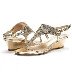 DREAM PAIRS Women's Low Wedge Dress Sandals