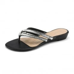 DREAM PAIRS Women's Rhinestone Flip-Flop Sandals