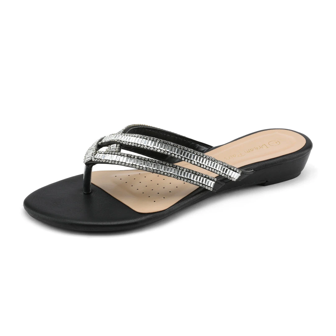 DREAM PAIRS Women's Rhinestone Flip-Flop Sandals 1 DREAM PAIRS Women's Rhinestone Flip-Flop Sandals