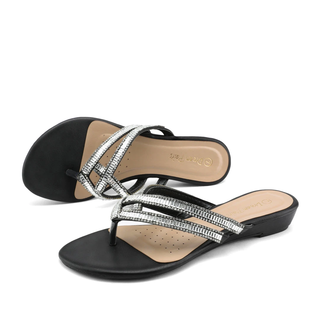 DREAM PAIRS Women's Rhinestone Flip-Flop Sandals 2 DREAM PAIRS Women's Rhinestone Flip-Flop Sandals