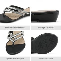 DREAM PAIRS Women's Rhinestone Flip-Flop Sandals 19 DREAM PAIRS Women's Rhinestone Flip-Flop Sandals