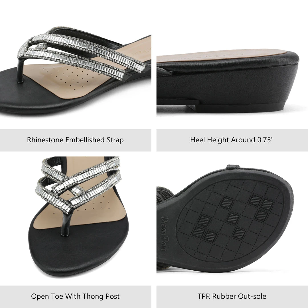 DREAM PAIRS Women's Rhinestone Flip-Flop Sandals 3 DREAM PAIRS Women's Rhinestone Flip-Flop Sandals