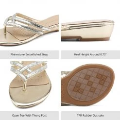 DREAM PAIRS Women's Rhinestone Flip-Flop Sandals 23 DREAM PAIRS Women's Rhinestone Flip-Flop Sandals