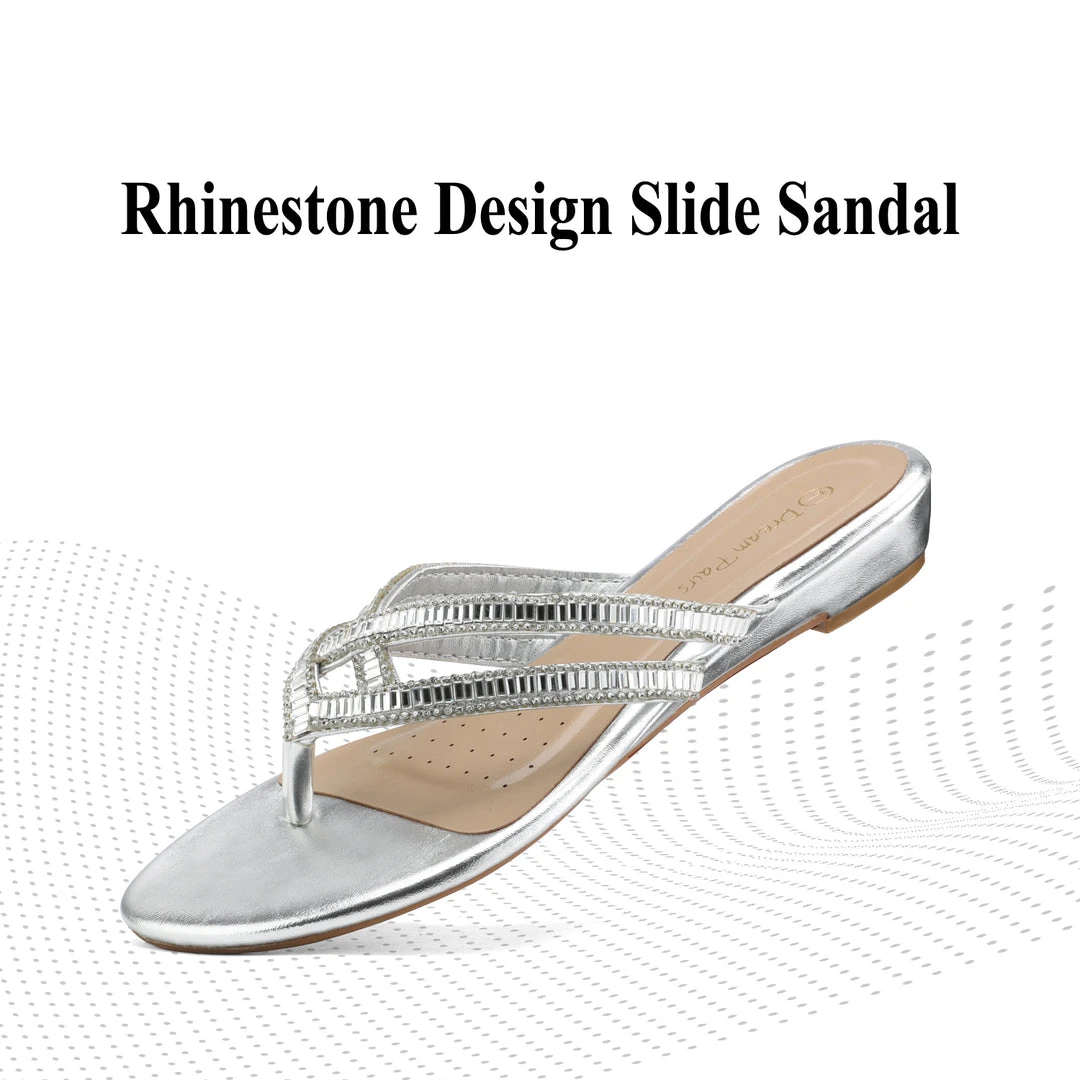 DREAM PAIRS Women's Rhinestone Flip-Flop Sandals 12 DREAM PAIRS Women's Rhinestone Flip-Flop Sandals