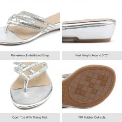 DREAM PAIRS Women's Rhinestone Flip-Flop Sandals 27 DREAM PAIRS Women's Rhinestone Flip-Flop Sandals
