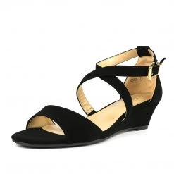 DREAM PAIRS Women's Ankle Strap Low Wedge Sandals