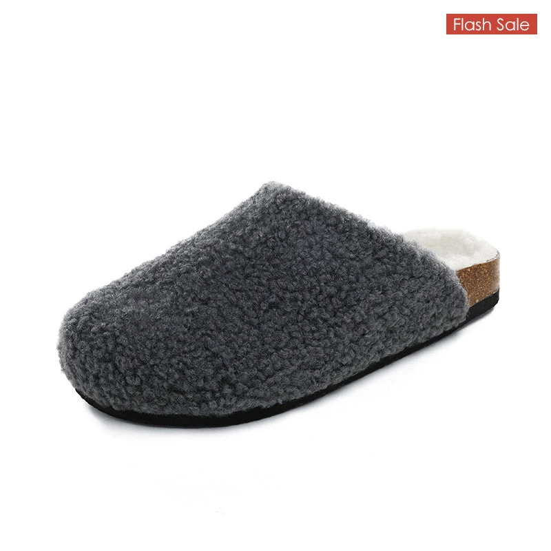 DREAM PAIRS Women's Indoor & Outdoor Cork Fuzzy Slippers 36 DREAM PAIRS Women's Indoor & Outdoor Cork Fuzzy Slippers