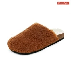 DREAM PAIRS Women's Indoor & Outdoor Cork Fuzzy Slippers 56 DREAM PAIRS Women's Indoor & Outdoor Cork Fuzzy Slippers