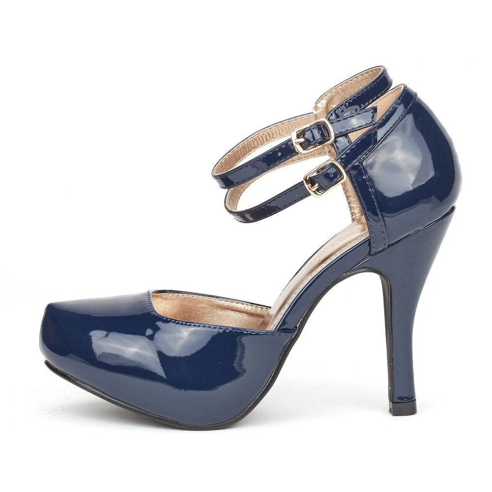 DREAM PAIRS Double Ankle Strap Almond Toe Pumps Women 23 DREAM PAIRS Double Ankle Strap Almond Toe Pumps Women