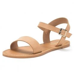 DREAM PAIRS Women's Ankle Strap Open Toe Flat Sandals