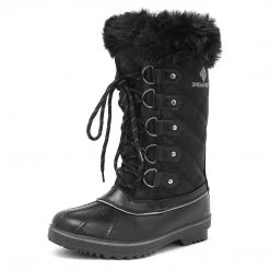 DREAM PAIRS Women Mid-Calf And Cute Fur Lined Ladies Snow Boots