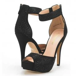 DREAM PAIRS Peep Toe Stiletto Platform Sandals Women