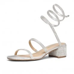 DREAM PAIRS New Arrivals Women's Open Toe Strappy Rhinestone Pumps