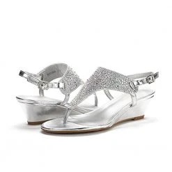 DREAM PAIRS Women's Low Wedge Dress Sandals