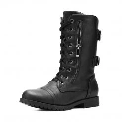 DREAM PAIRS Women's Winter Lace Up And Ankle Mid Calf Combat Boots