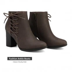 DREAM PAIRS Women's Chicago Chunky Heel Ankle Booties 37 DREAM PAIRS Women's Chicago Chunky Heel Ankle Booties