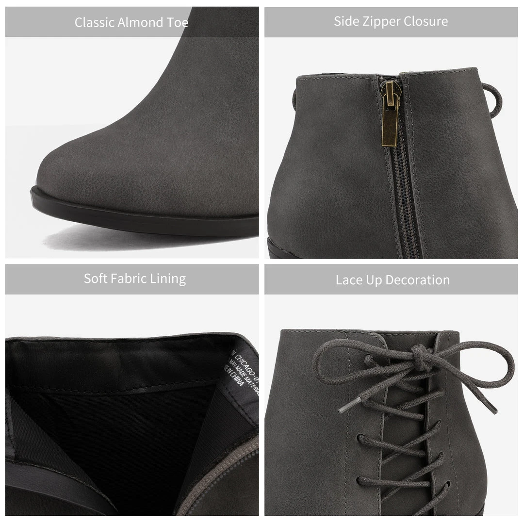 DREAM PAIRS Women's Chicago Chunky Heel Ankle Booties 16 DREAM PAIRS Women's Chicago Chunky Heel Ankle Booties