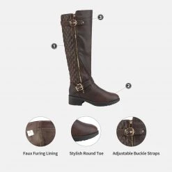 DREAM PAIRS Women's Knee High Winter Boots With Faux Lining