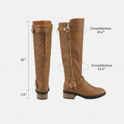 DREAM PAIRS Women's Knee High Winter Boots With Faux Lining