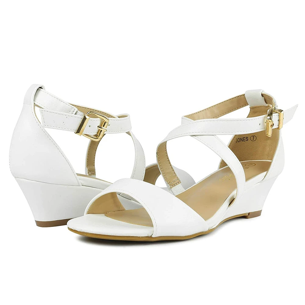DREAM PAIRS Women's Ankle Strap Low Wedge Sandals 30 DREAM PAIRS Women's Ankle Strap Low Wedge Sandals