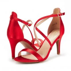 DREAM PAIRS Women's Open Toe Red Stiletto Sandals New Arrivals