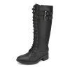 DREAM PAIRS Women's Lace Up Knee High Riding Boots