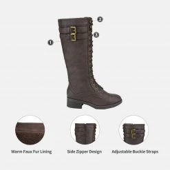 DREAM PAIRS Women's Lace Up Knee High Riding Boots