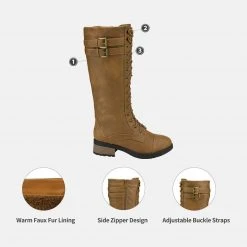 DREAM PAIRS Women's Lace Up Knee High Riding Boots