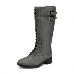 DREAM PAIRS Women's Lace Up Knee High Riding Boots