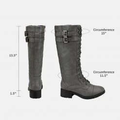 DREAM PAIRS Women's Lace Up Knee High Riding Boots